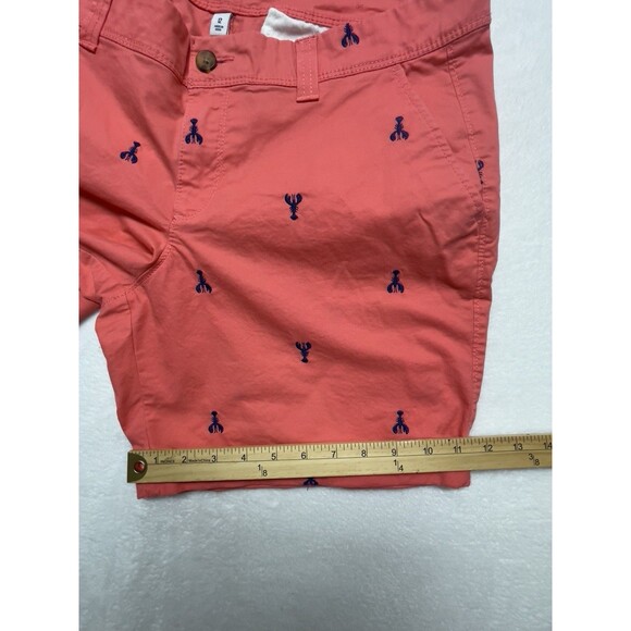 Old Navy Roll Up Bermuda Coral/ Blue Embroidered Lobster Shorts Women’s Size 12 - Picture 14 of 14